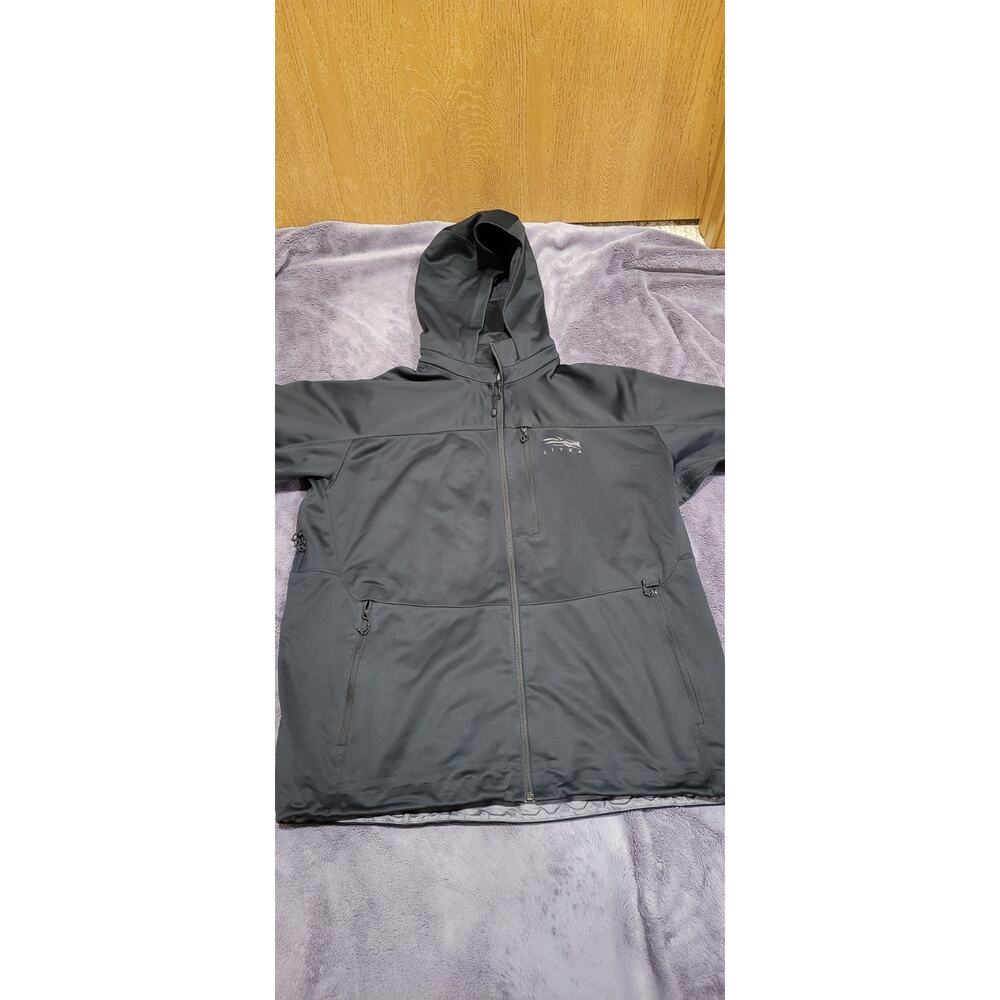 Sitka Jetstream Jacket Men XL Black Hooded Hunting Soft Shell Windproof Gorpcore